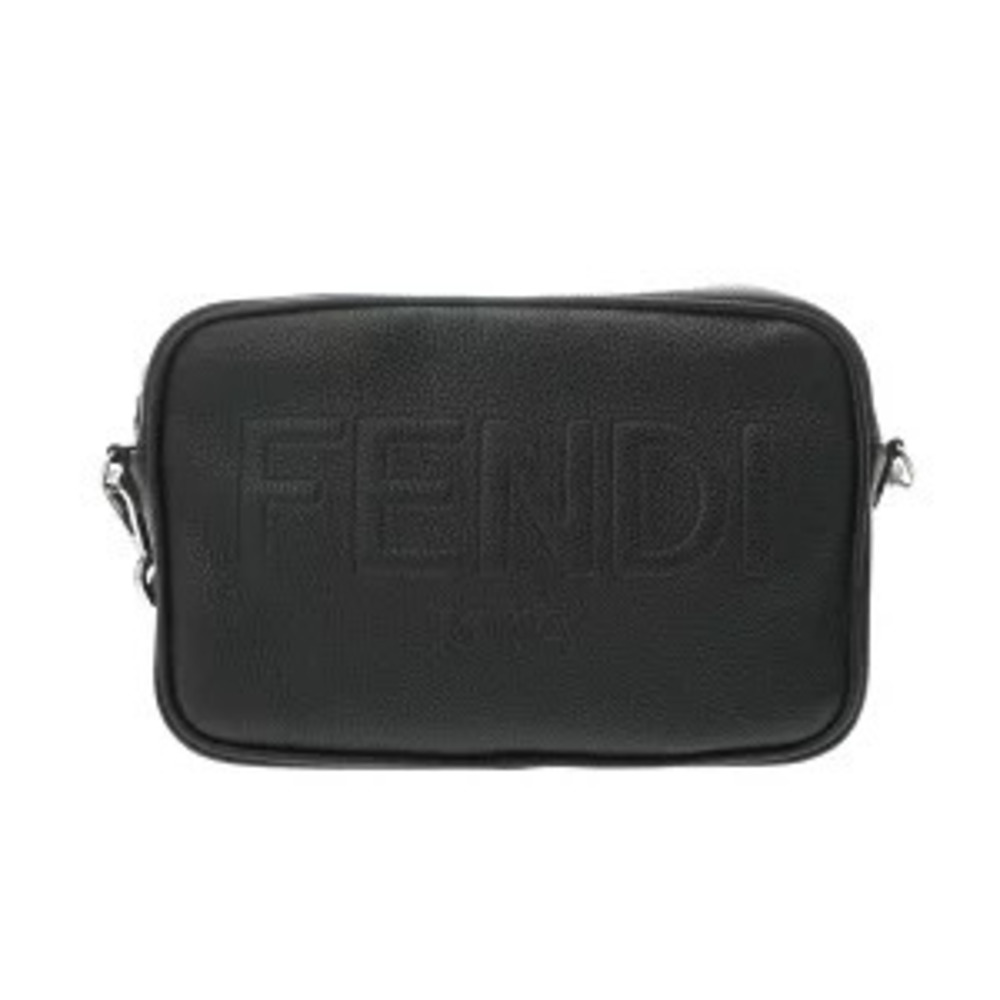 Fendi Camera Case ROMA Black 246 3260 Leather Shoulder Bag